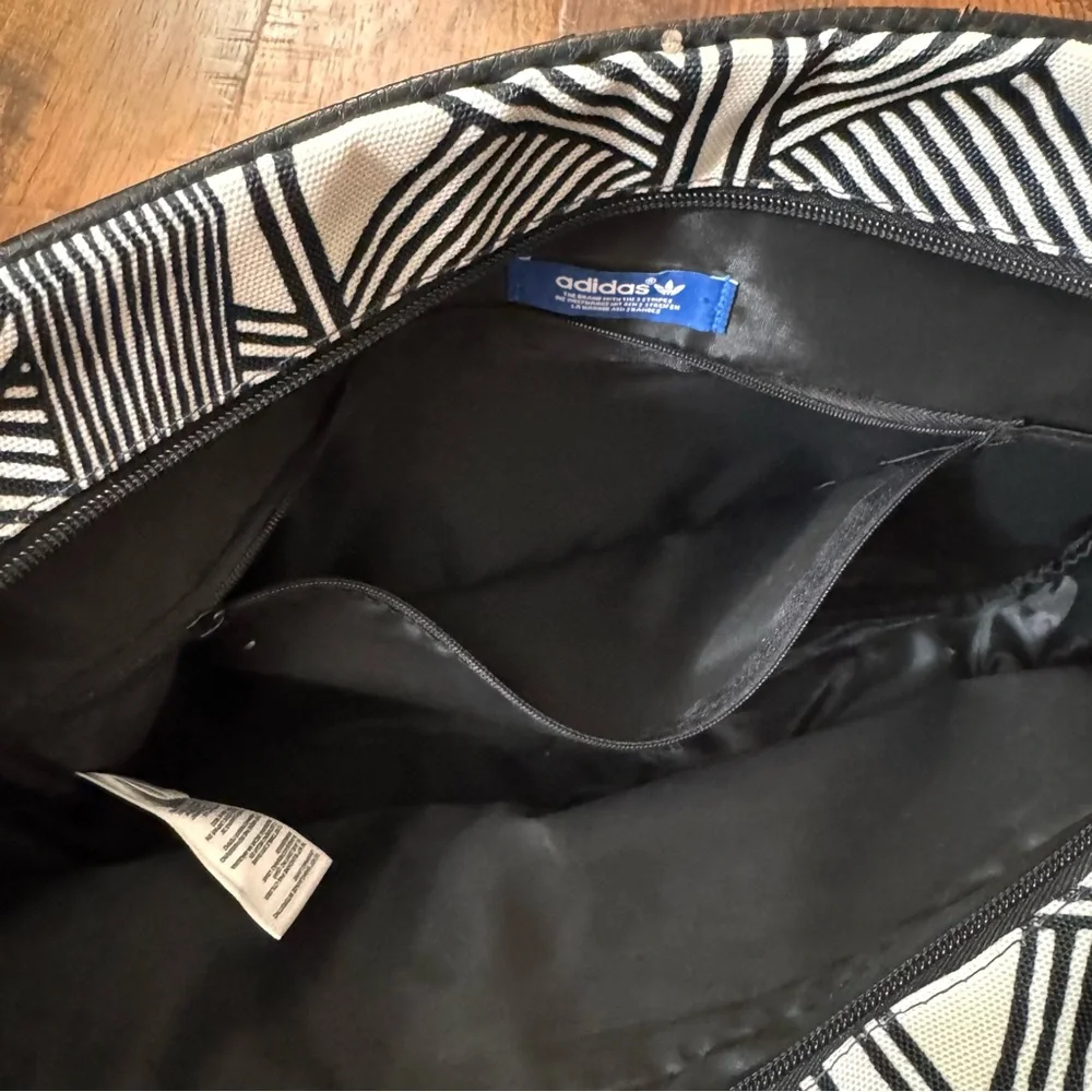 ADIDAS black & white tote/travel/airline RARE, Mexkumrex Aztec Pattern, unisex